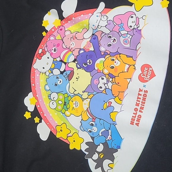 Hello Kitty And FriendsBlack Short Sleeve Tee Vibrant Graphic Design - Picture 1 of 5
